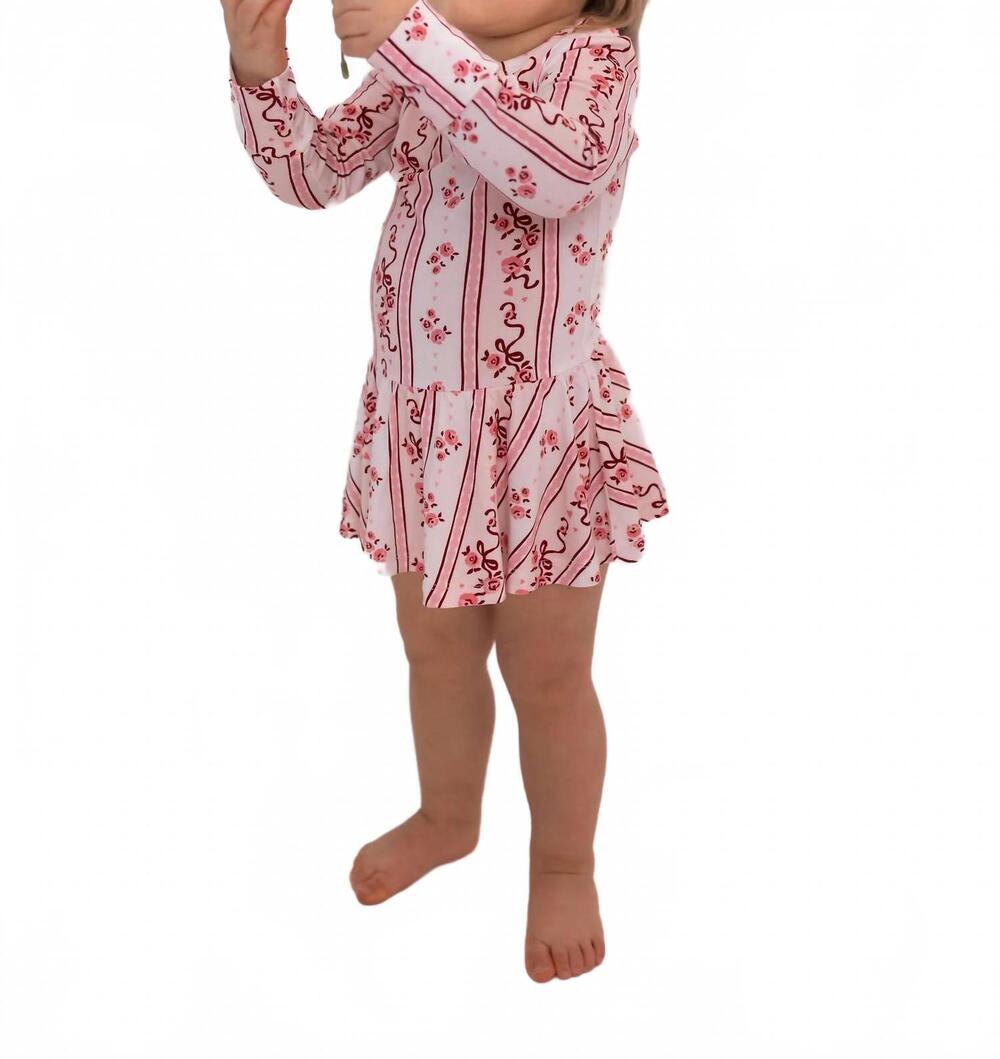 NEW IN MY JAMMERS girls twirl bodysuit in vintage love
